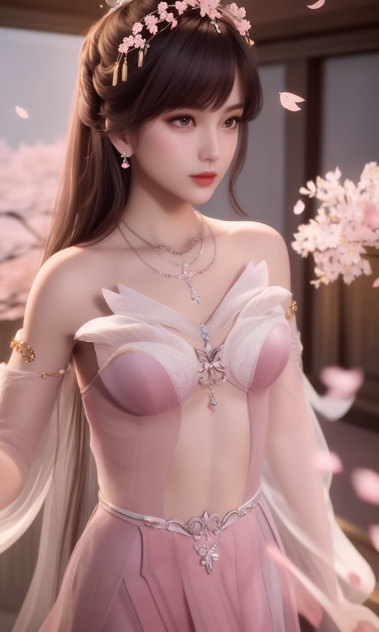 (,1girl, pov,best quality,masterpiece,  ) , ((cherry blossoms,,  ))  <lora:DA_XiaoWuTaoLiZiNianV2:0.8>ultra realistic 8k cg, flawless, clean, masterpiece, professional artwork, famous artwork, cinematic lighting, cinematic bloom, perfect face, beautiful face, fantasy, dreamlike, unreal, science fiction, luxury, jewelry, diamond, gold, pearl, gem, sapphire, ruby, emerald, intricate detail, delicate pattern, charming, alluring, seductive, erotic, enchanting, hair ornament, necklace, earrings, bracelet, armlet,halo,autumn leaves,  