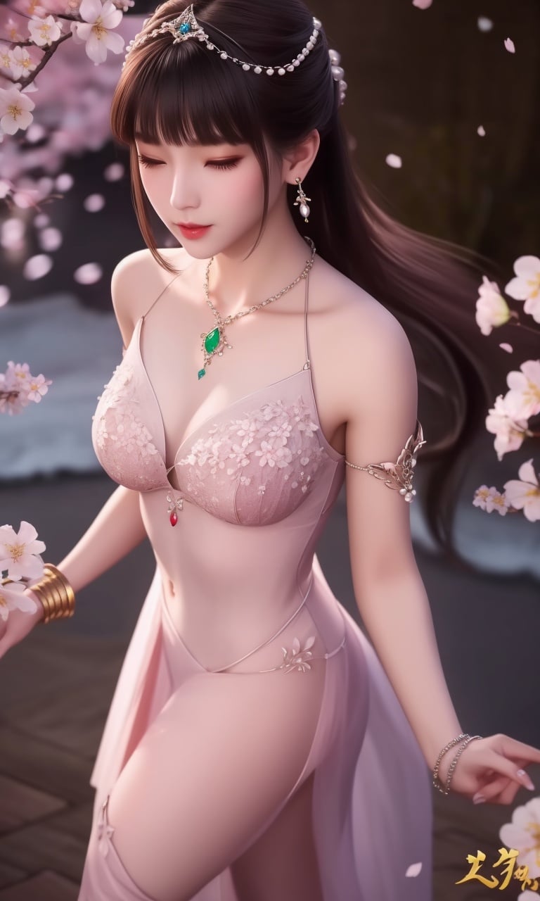 (,1girl, pov,best quality,masterpiece,  ) , ((cherry blossoms,,  ))  <lora:DA_XiaoWuTaoLiZiNianV2:0.8>ultra realistic 8k cg, flawless, clean, masterpiece, professional artwork, famous artwork, cinematic lighting, cinematic bloom, perfect face, beautiful face, fantasy, dreamlike, unreal, science fiction, luxury, jewelry, diamond, gold, pearl, gem, sapphire, ruby, emerald, intricate detail, delicate pattern, charming, alluring, seductive, erotic, enchanting, hair ornament, necklace, earrings, bracelet, armlet,halo,autumn leaves,  