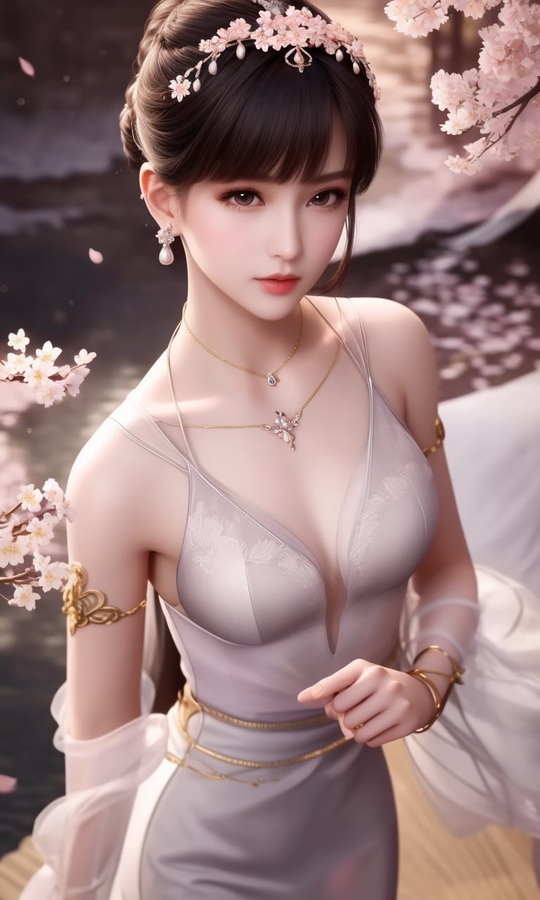 (,1girl, pov,best quality,masterpiece,  ) , ((cherry blossoms,,  ))  <lora:DA_XiaoWuTaoLiZiNianV2:0.8>ultra realistic 8k cg, flawless, clean, masterpiece, professional artwork, famous artwork, cinematic lighting, cinematic bloom, perfect face, beautiful face, fantasy, dreamlike, unreal, science fiction, luxury, jewelry, diamond, gold, pearl, gem, sapphire, ruby, emerald, intricate detail, delicate pattern, charming, alluring, seductive, erotic, enchanting, hair ornament, necklace, earrings, bracelet, armlet,halo,autumn leaves,  