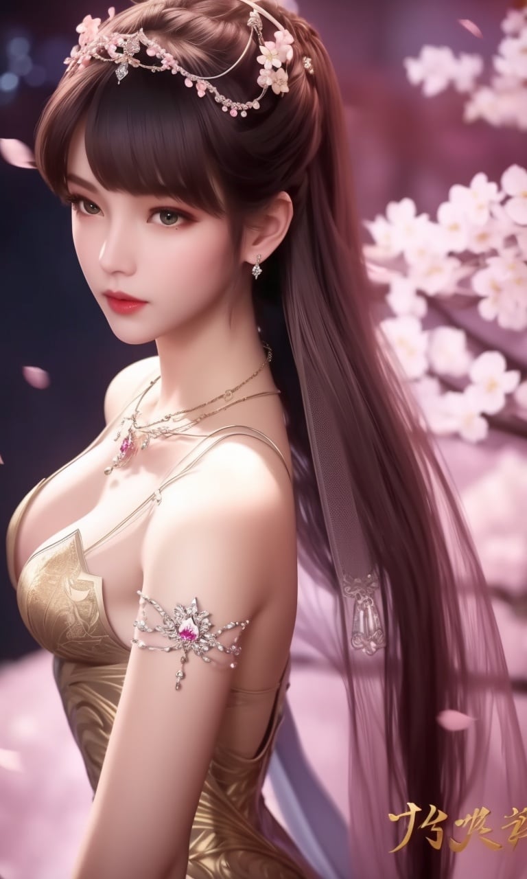 (,1girl, pov,best quality,masterpiece,  ) , ((cherry blossoms,,  ))  <lora:DA_XiaoWuTaoLiZiNianV2:0.8>ultra realistic 8k cg, flawless, clean, masterpiece, professional artwork, famous artwork, cinematic lighting, cinematic bloom, perfect face, beautiful face, fantasy, dreamlike, unreal, science fiction, luxury, jewelry, diamond, gold, pearl, gem, sapphire, ruby, emerald, intricate detail, delicate pattern, charming, alluring, seductive, erotic, enchanting, hair ornament, necklace, earrings, bracelet, armlet,halo,autumn leaves,  