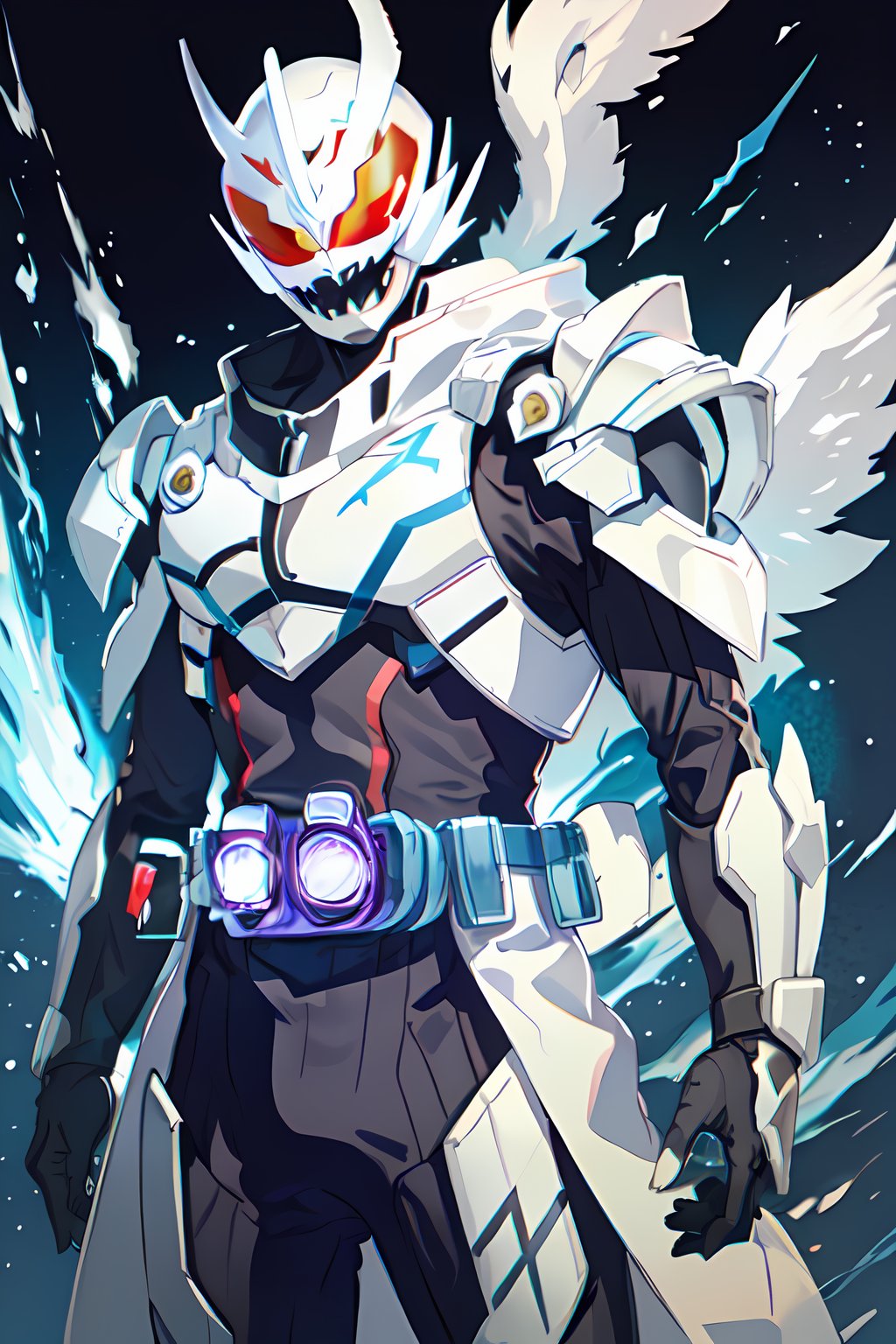 white_fox,devil, helmet, tokusatsu, belt, solo