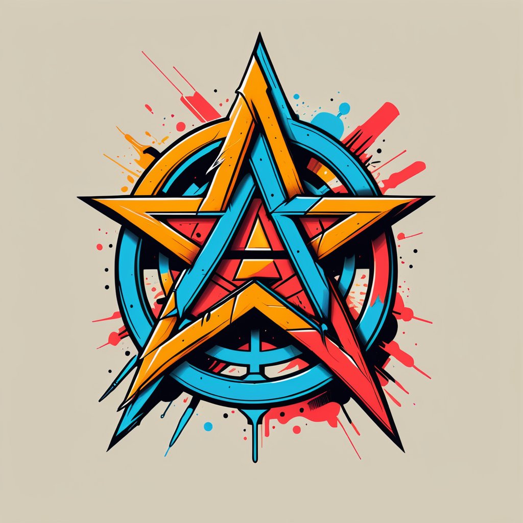 Excellence masterpice T-shirt design illustration of of anarchy symbol, sharper, clean lines, outline, muted colors, minimum details, minimal detalled,tshirt design