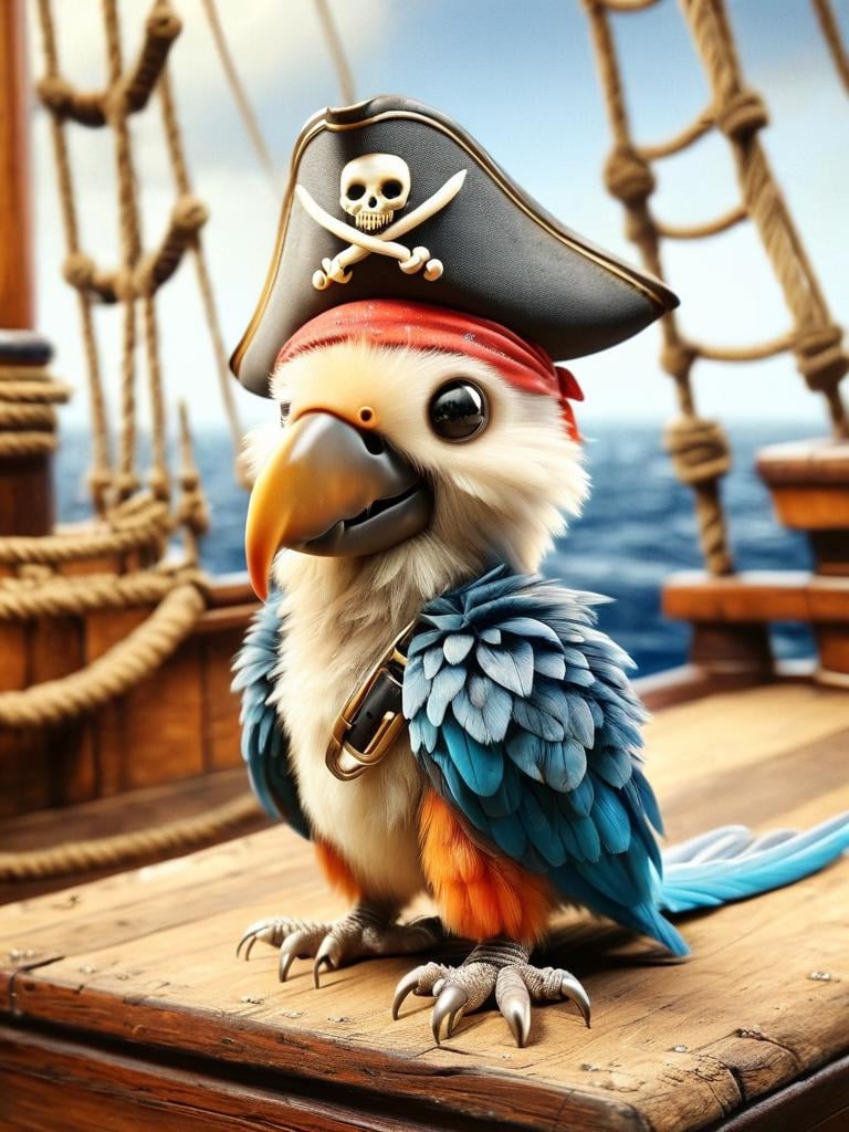 fur pirates, parrot, <lora:furpirate-000004:0.9>