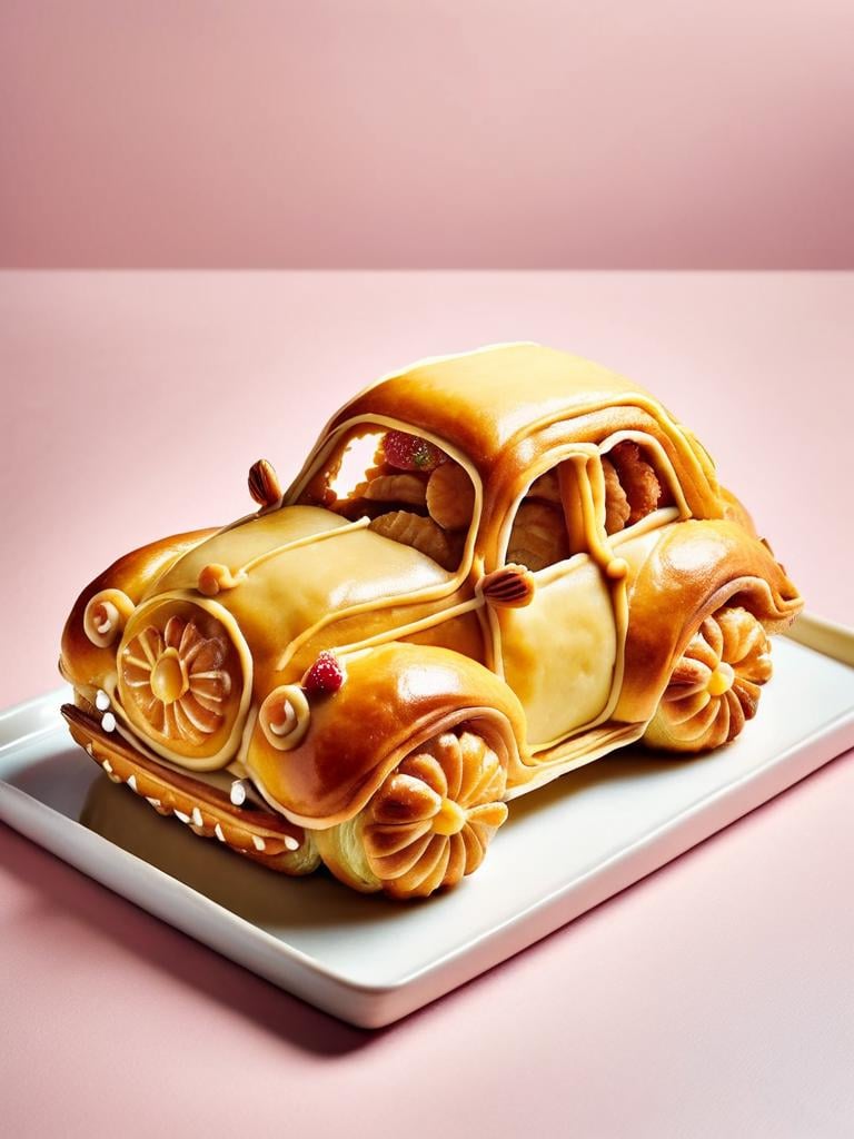 car made out of pastry, food magazine shot, pastry  <lora:pastry-sdxl:1>