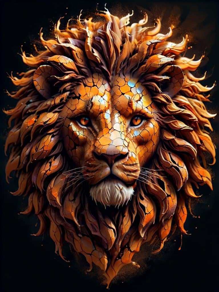 drath, thin, fine fractal glossy vivid colored ink sketch shiny contours outlines of a perfect physique lion silhouette, with orange amber stone inlays <lora:dryearth-sdxl:1>