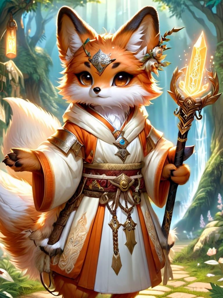 kitsune, cleric, cleric outfit, <lora:kitsune-sdxl:1>