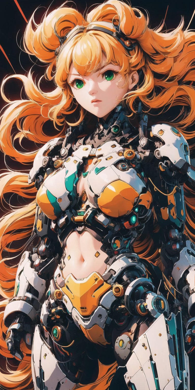 Mecha body ,tohru, amazing, high_resolution, cinematic, beautiful, Masterpiece ,Tima, blonde hair, Green eyes