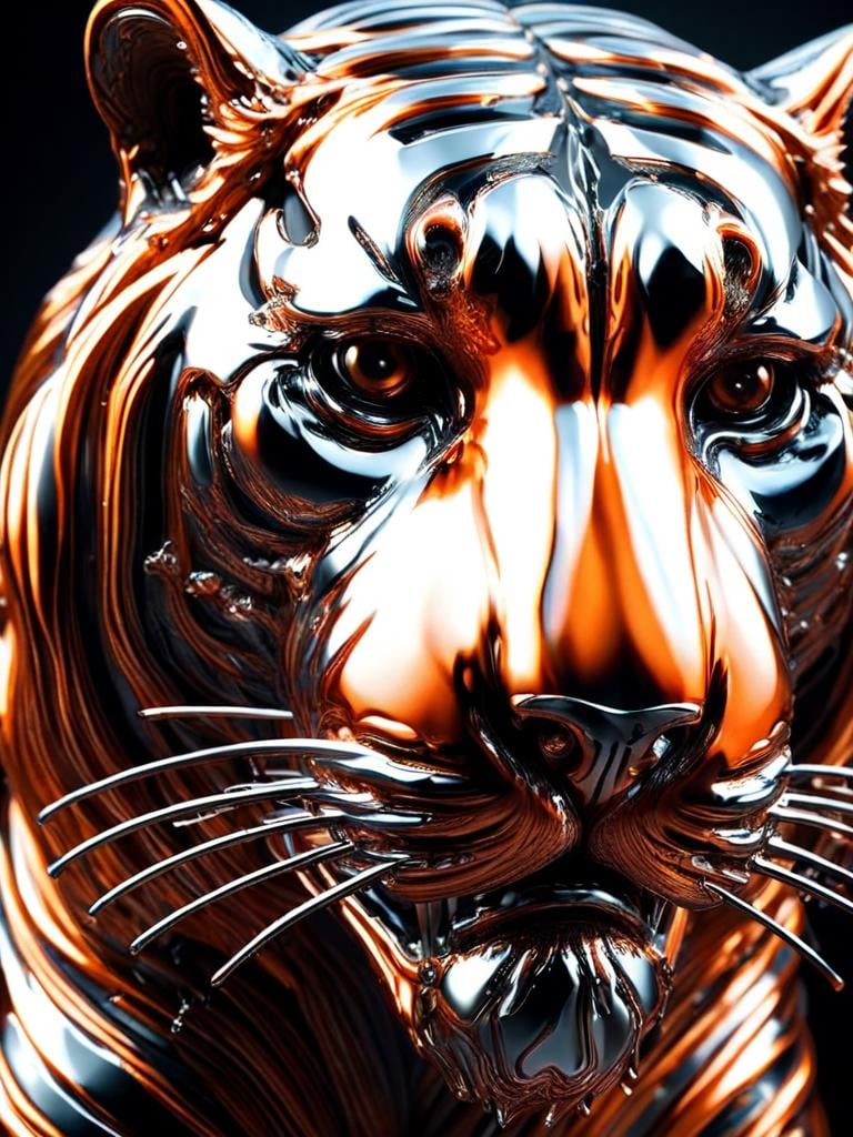 ral-chrome, tiger, 3d render, neon orange tiger stripes <lora:ral-chrome-sdxl:1>