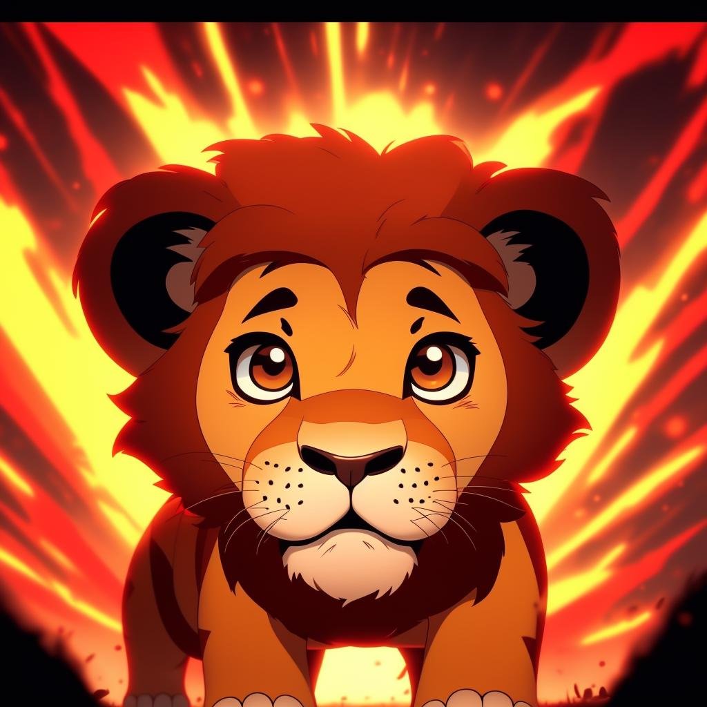 A cute baby lion, cute Cartoon,CuteCartoonAF,, <lora:CuteCartoon15Config4WithTEV2:1>