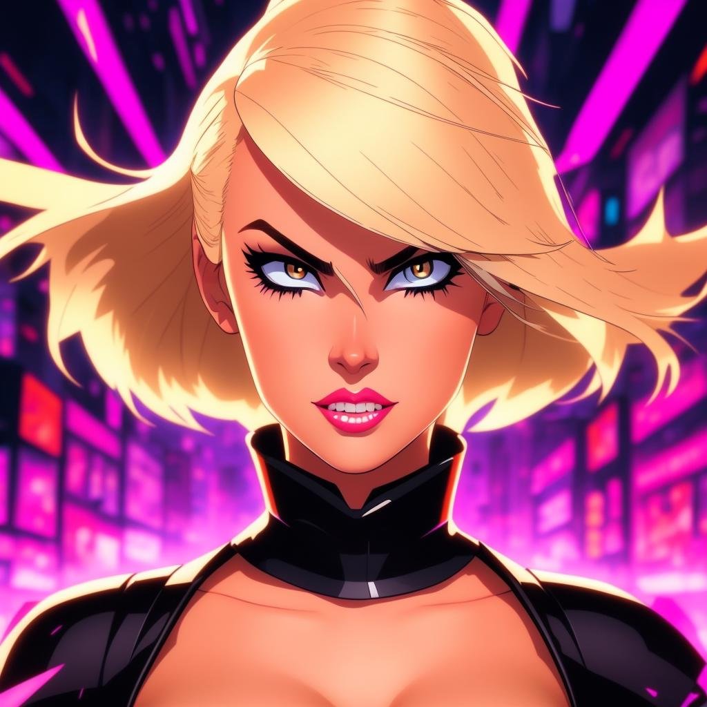 A blonde girl, sexy, city background, Cartoon,CuteCartoonAF,, <lora:CuteCartoon15Config4WithTEV2:1>