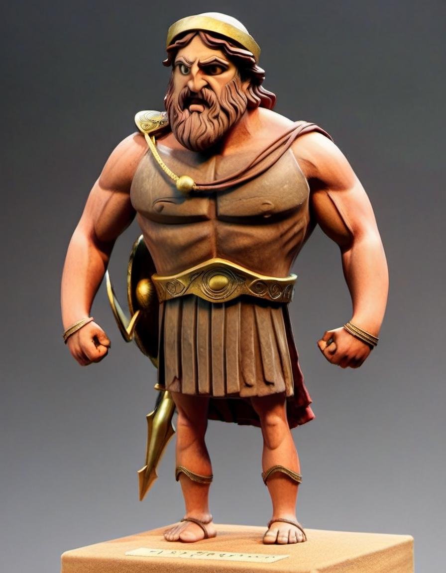 clay, character, "The Odyssey's Epic Quest," Odysseus, Greek hero, mythical creatures, gods, homecoming, heroic, adventurous, legendary. <lora:CLAYMATE_0.3_:0.8>