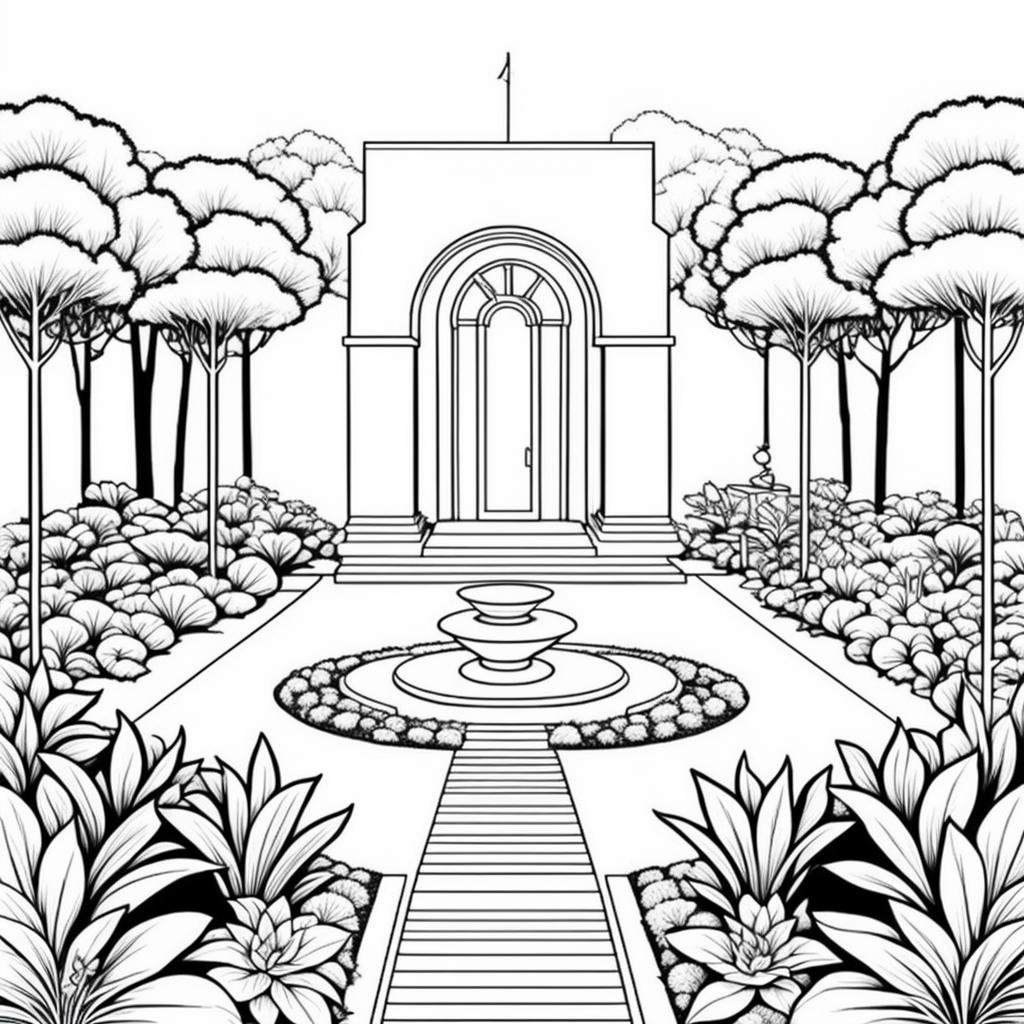 A beautiful garden, minimalist, Coloring Book, ColoringBookAF,,  <lora:ColoringBook15Config4WithTEV2:1>