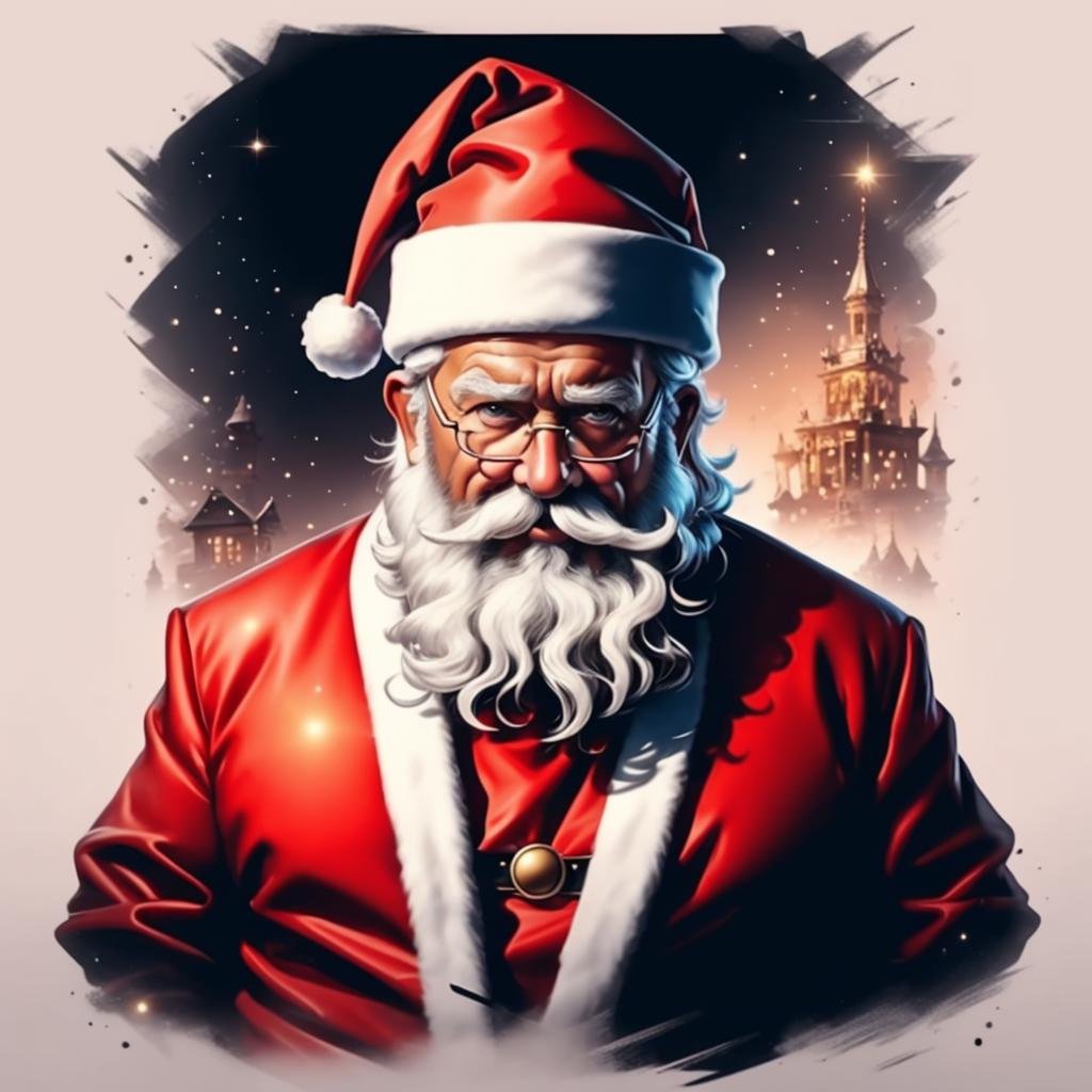 Santa Claus, square, ,T shirt design,TshirtDesignAF,,<lora:TshirtDesign15PasWithTE:1>