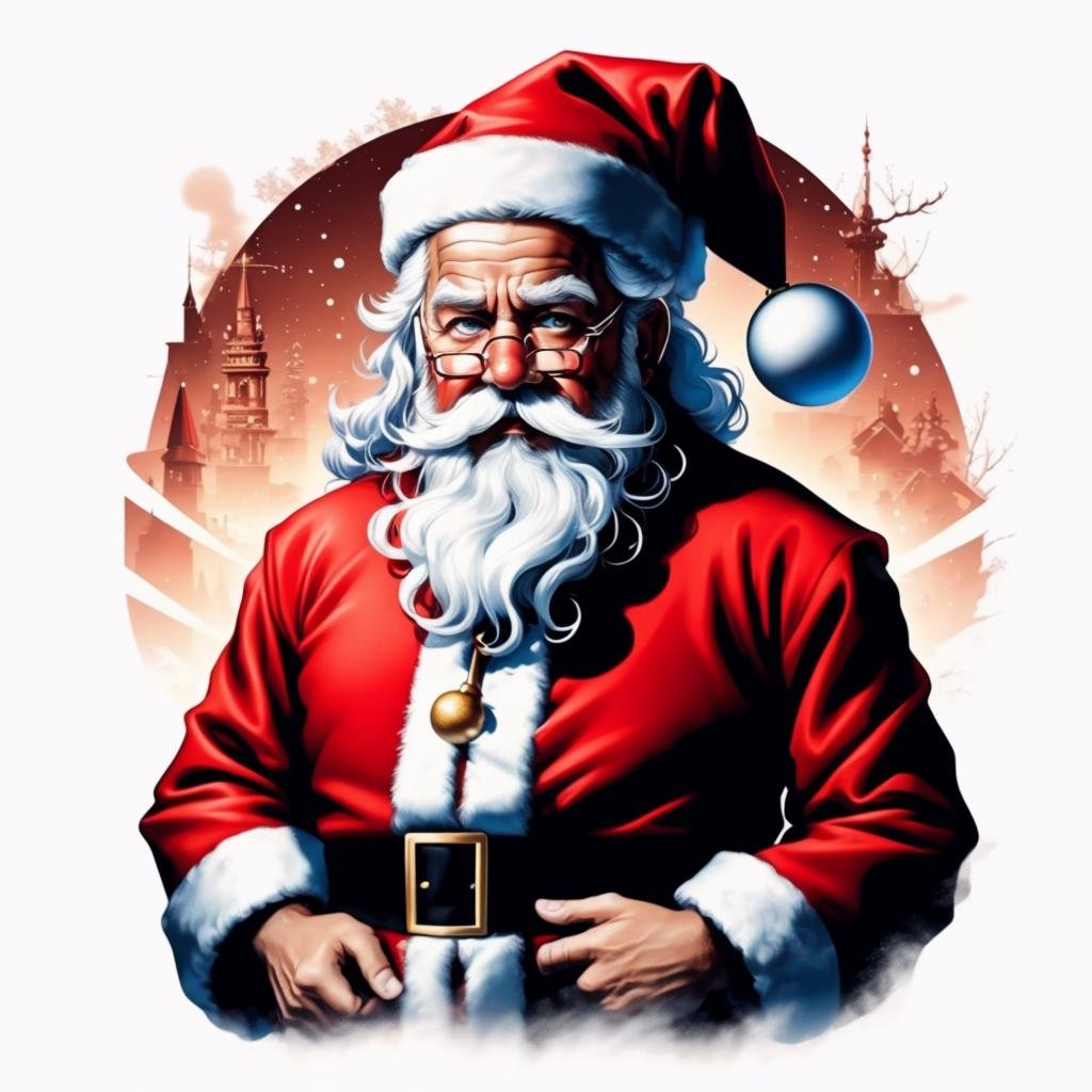 Santa Claus, square, ,T shirt design,TshirtDesignAF,,<lora:TshirtDesign15PasWithTE:1>