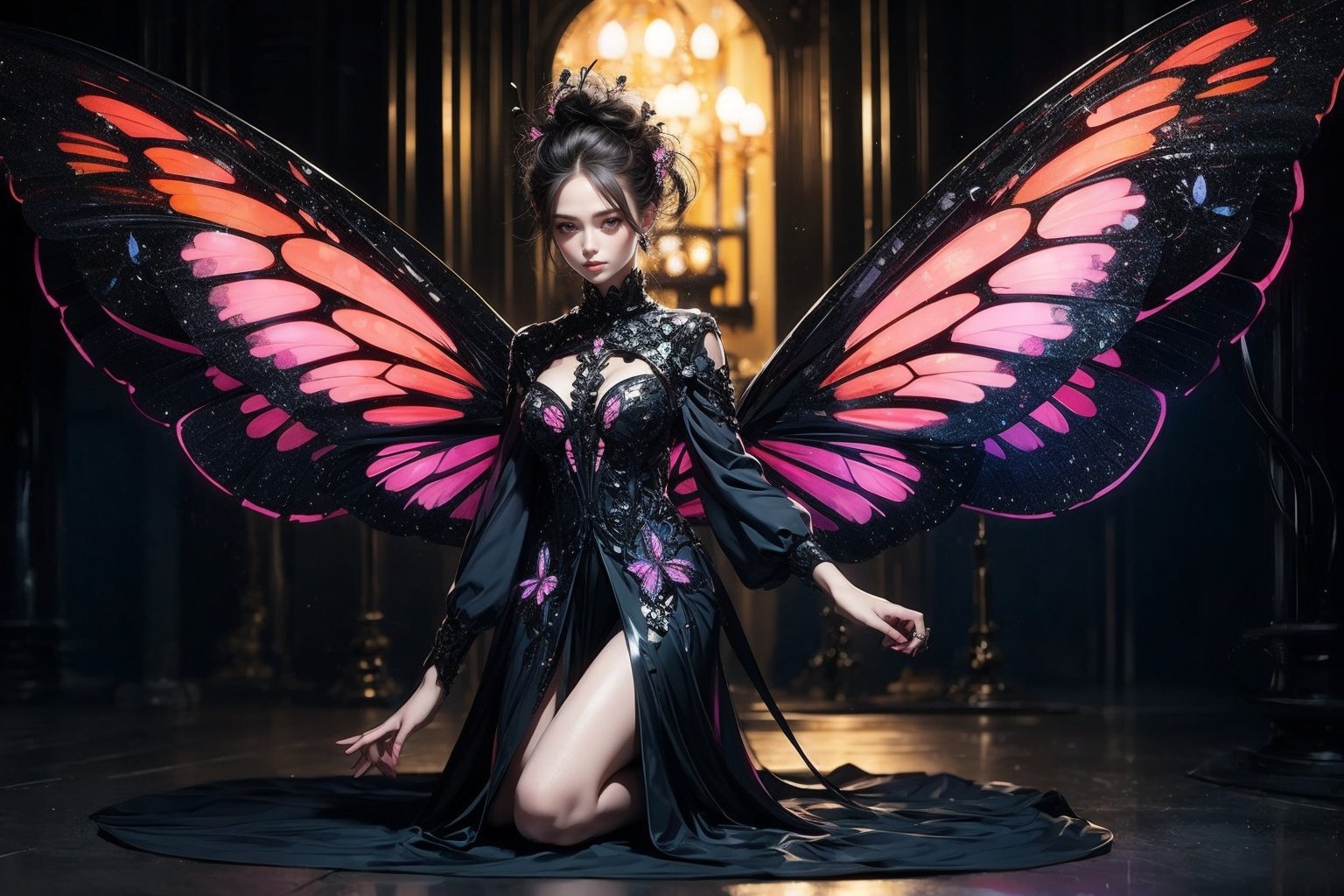 1girl,butterfly wing,full body