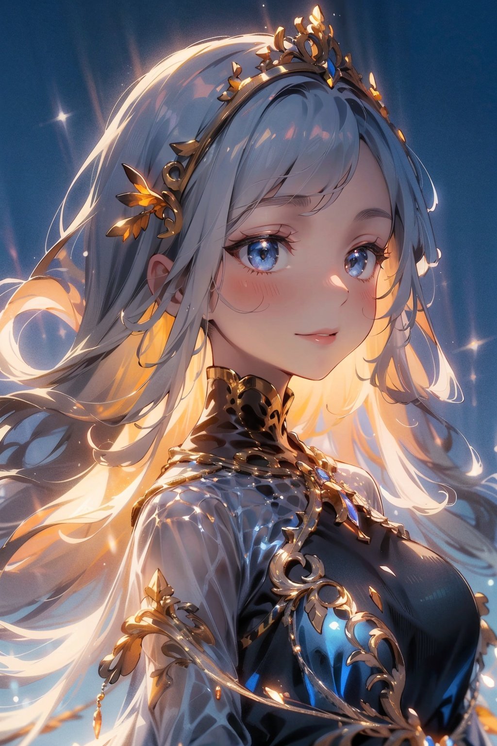  Best quality, 8k,cg,(masterpiece, top quality, best quality, official art, beautiful and aesthetic, in center, face front:1) a girl, smile, close-up portrait, and a machine he was using, in the style of ornate complexity, dark orange and light bronze, abstraction-création, elaborate costumes, light crimson and gray, varying perspectives, light gold and bronze