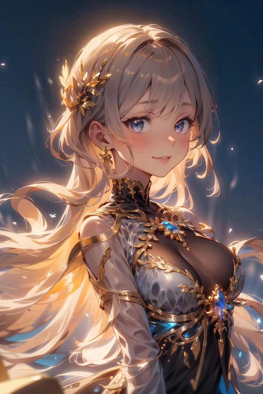  Best quality, 8k,cg,(masterpiece, top quality, best quality, official art, beautiful and aesthetic, in center, face front:1) a girl, smile, close-up portrait, and a machine he was using, in the style of ornate complexity, dark orange and light bronze, abstraction-création, elaborate costumes, light crimson and gray, varying perspectives, light gold and bronze