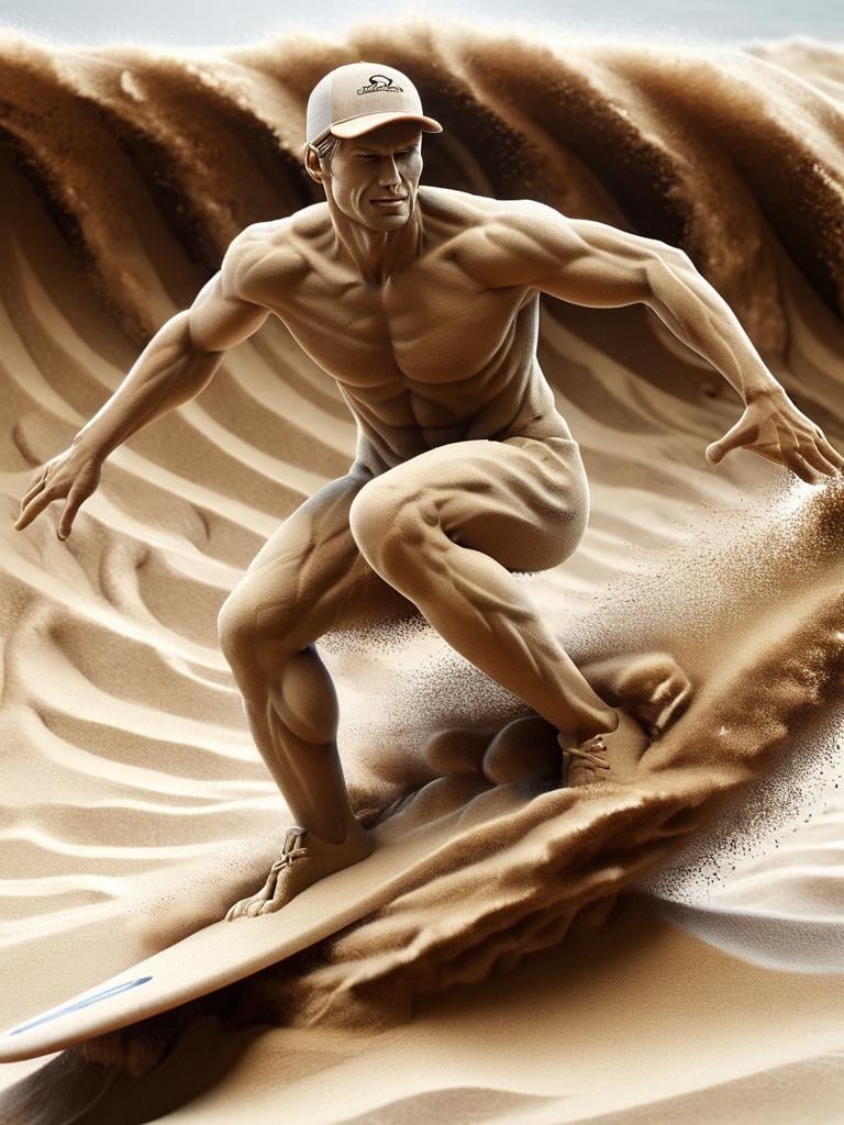 ral-sand,  Surfer riding a big wave <lora:ral-sand-sdxl:1>