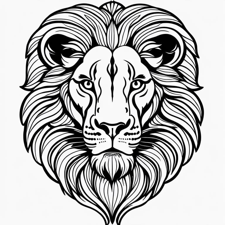 A lion, ,Coloring Book, ColoringBookAF,,   <lora:ColoringBook21Config4WithoutTEV2:1>