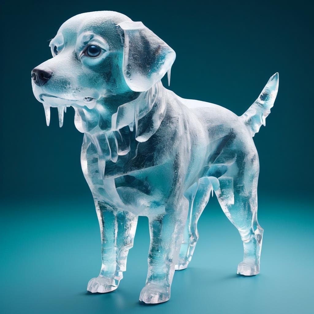 a dog,ice,  <lora:Ice:1>