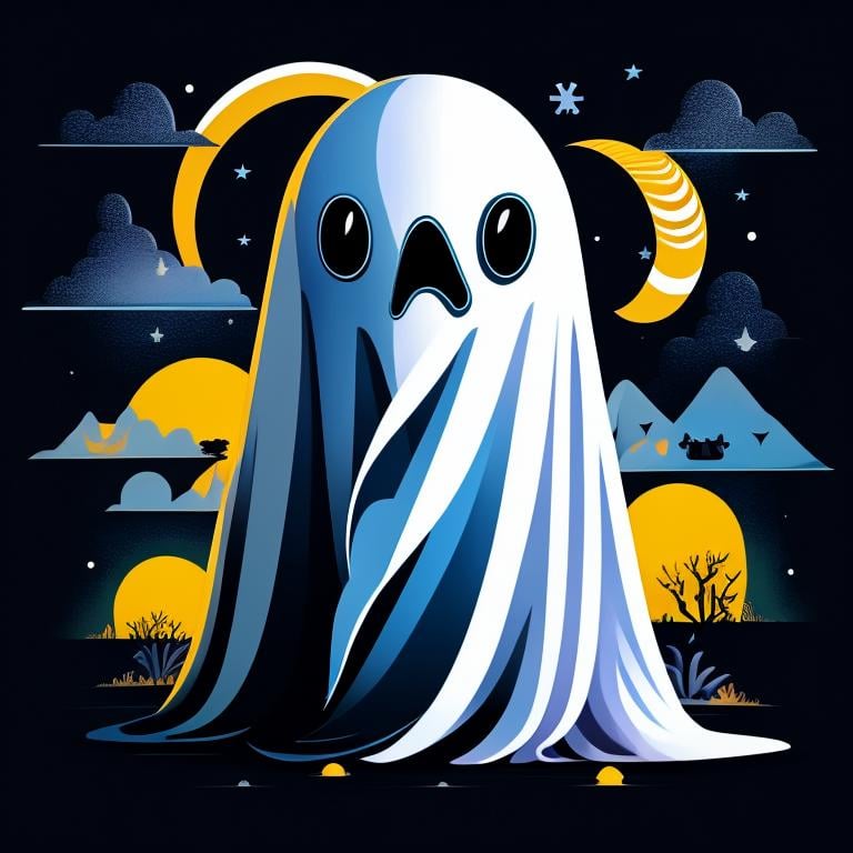 A funny ghost,,T shirt design,TshirtDesignAF,<lora:TshirtDesign21Config4WithTEV2:1>