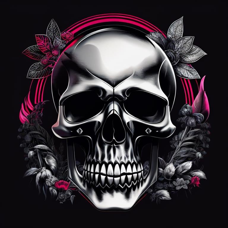 A skull,,T shirt design,TshirtDesignAF,<lora:TshirtDesign21Config4WithTEV2:1>