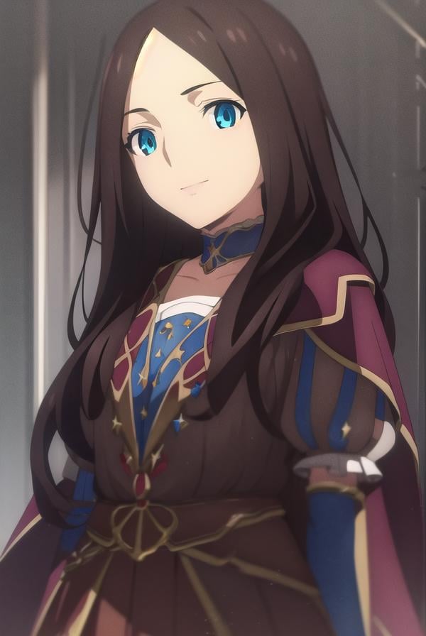 leonardodavinci, <lora:leonardo da vinci babylonia-lora-nochekaiser:1>,leonardo da vinci, leonardo da vinci \(fate\), long hair, bangs, blue eyes, brown hair, (parted bangs:1.5), smile,BREAK dress, short sleeves, choker, puffy sleeves, cape, puffy short sleeves, puff and slash sleeves,BREAK indoors,BREAK looking at viewer, (cowboy shot:1.5),BREAK <lyco:GoodHands-beta2:1>, (masterpiece:1.2), best quality, high resolution, unity 8k wallpaper, (illustration:0.8), (beautiful detailed eyes:1.6), extremely detailed face, perfect lighting, extremely detailed CG, (perfect hands, perfect anatomy),