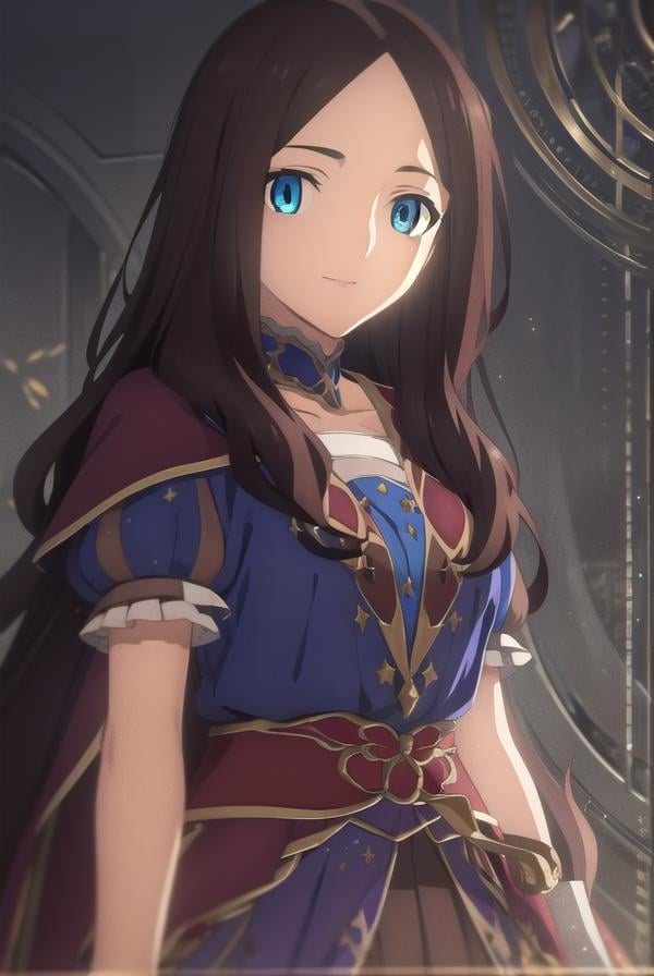 leonardodavinci, <lora:leonardo da vinci babylonia-lora-nochekaiser:1>,leonardo da vinci, leonardo da vinci \(fate\), long hair, bangs, blue eyes, brown hair, (parted bangs:1.5), smile,BREAK dress, short sleeves, choker, puffy sleeves, cape, puffy short sleeves, puff and slash sleeves,BREAK indoors,BREAK looking at viewer, (cowboy shot:1.5),BREAK <lyco:GoodHands-beta2:1>, (masterpiece:1.2), best quality, high resolution, unity 8k wallpaper, (illustration:0.8), (beautiful detailed eyes:1.6), extremely detailed face, perfect lighting, extremely detailed CG, (perfect hands, perfect anatomy),