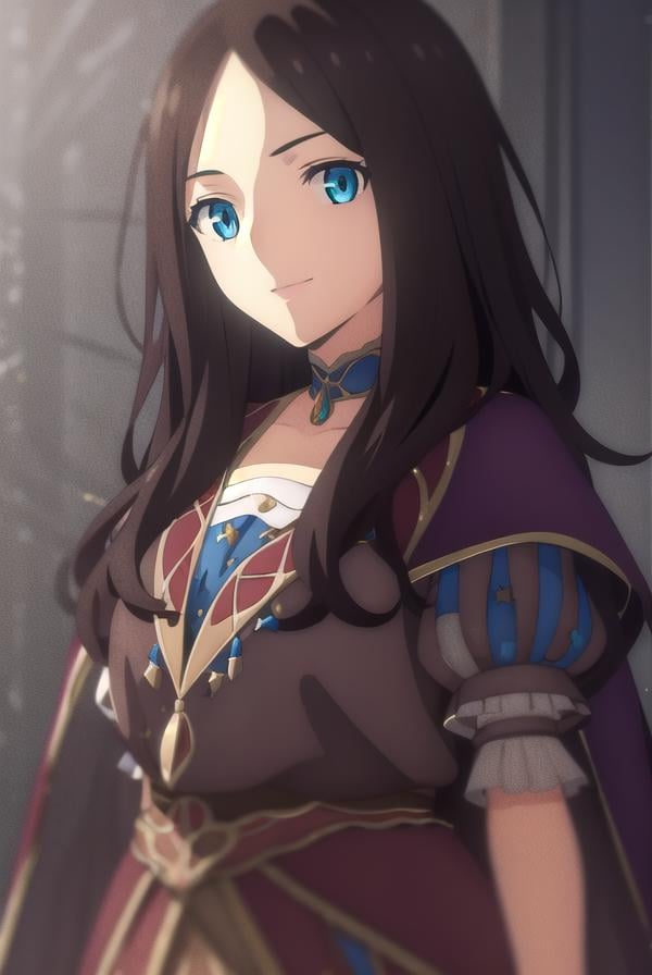 leonardodavinci, <lora:leonardo da vinci babylonia-lora-nochekaiser:1>,leonardo da vinci, leonardo da vinci \(fate\), long hair, bangs, blue eyes, brown hair, (parted bangs:1.5), smile,BREAK dress, short sleeves, choker, puffy sleeves, cape, puffy short sleeves, puff and slash sleeves,BREAK indoors,BREAK looking at viewer, (cowboy shot:1.5),BREAK <lyco:GoodHands-beta2:1>, (masterpiece:1.2), best quality, high resolution, unity 8k wallpaper, (illustration:0.8), (beautiful detailed eyes:1.6), extremely detailed face, perfect lighting, extremely detailed CG, (perfect hands, perfect anatomy),