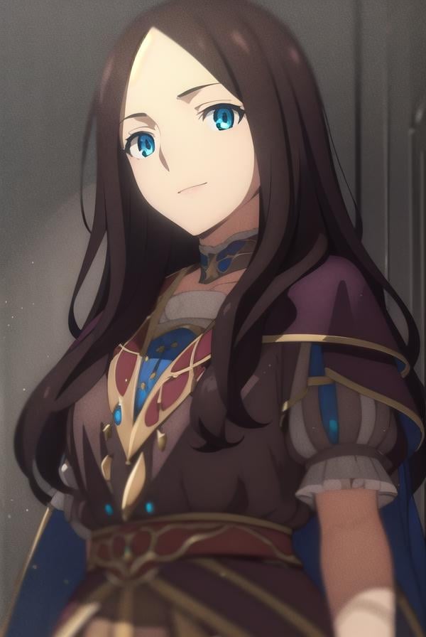 leonardodavinci, <lora:leonardo da vinci babylonia-lora-nochekaiser:1>,leonardo da vinci, leonardo da vinci \(fate\), long hair, bangs, blue eyes, brown hair, (parted bangs:1.5), smile,BREAK dress, short sleeves, choker, puffy sleeves, cape, puffy short sleeves, puff and slash sleeves,BREAK indoors,BREAK looking at viewer, (cowboy shot:1.5),BREAK <lyco:GoodHands-beta2:1>, (masterpiece:1.2), best quality, high resolution, unity 8k wallpaper, (illustration:0.8), (beautiful detailed eyes:1.6), extremely detailed face, perfect lighting, extremely detailed CG, (perfect hands, perfect anatomy),