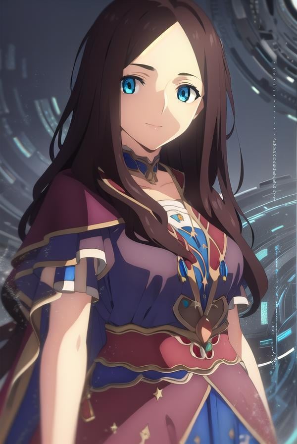 leonardodavinci, <lora:leonardo da vinci babylonia-lora-nochekaiser:1>,leonardo da vinci, leonardo da vinci \(fate\), long hair, bangs, blue eyes, brown hair, (parted bangs:1.5), smile,BREAK dress, short sleeves, choker, puffy sleeves, cape, puffy short sleeves, puff and slash sleeves,BREAK indoors,BREAK looking at viewer, (cowboy shot:1.5),BREAK <lyco:GoodHands-beta2:1>, (masterpiece:1.2), best quality, high resolution, unity 8k wallpaper, (illustration:0.8), (beautiful detailed eyes:1.6), extremely detailed face, perfect lighting, extremely detailed CG, (perfect hands, perfect anatomy),