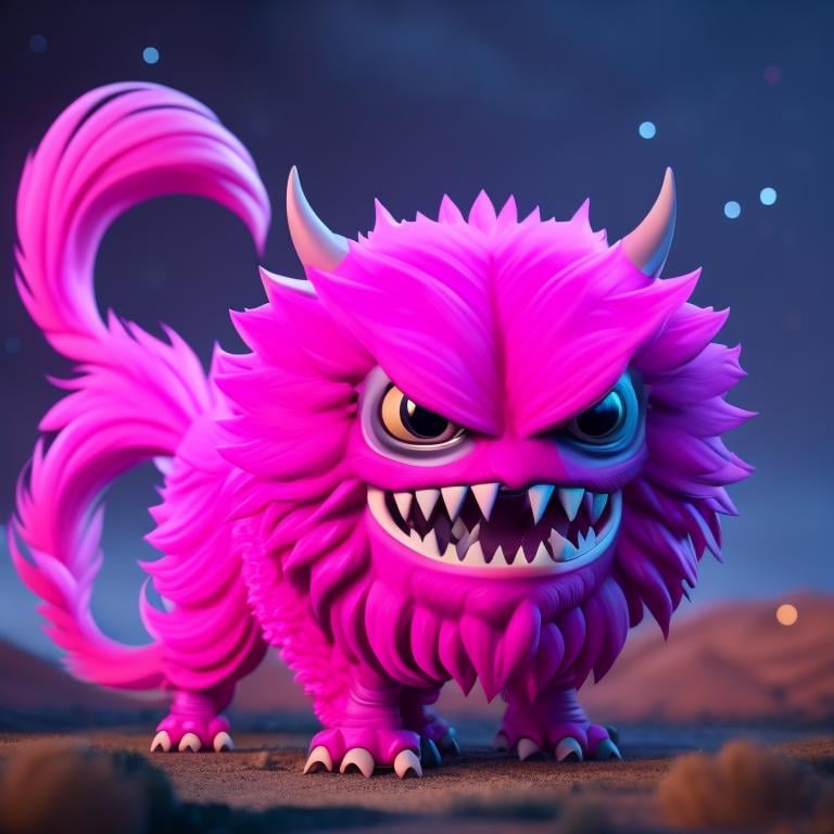 3D Render Style, 3DRenderAF,A pink monster,, <lora:3DRenderStyle21PasWithTEV2:1>