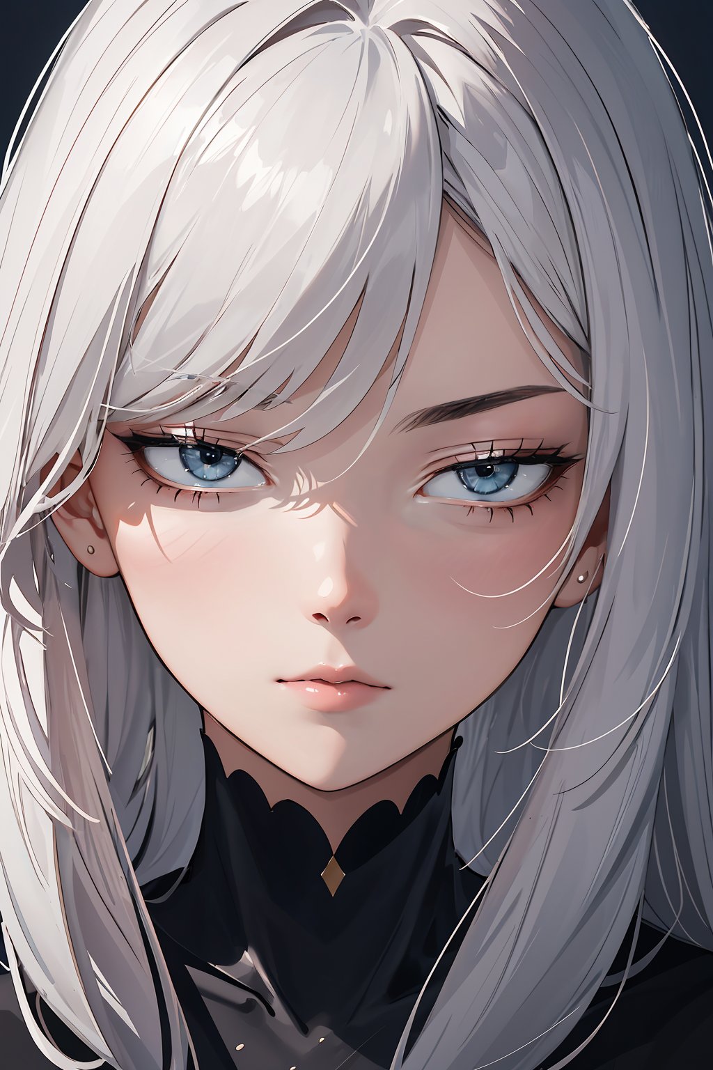 (absurdres, highres, ultra detailed), (1girl:1.4), (closed-up:1.4), (portrait:1.2),   BREAK"Melancholic Gaze: An Ennui Expression in Close-Up". This composition focuses on a woman with a sorrowful expression, captured in a fine and detailed art style that emphasizes realism. The color palette is muted, focusing on shades of gray and subtle blues.The subject's features are characterized by soft, subtle lines, with her expression downcast, conveying a deep sense of melancholy. The focus is solely on her face, with her head slightly tilted downwards, portraying an intimate close-up.The setting and attire are minimal, directing all attention to her facial features, especially the eyes and mouth. Fine lines and shadows accentuate her expression. The lighting is soft and subdued, highlighting the contours of her face. A tear at the corner of her eye adds to the emotional depth.Symbolic motifs of loneliness and introspection are prevalent. The mood is intimate and introspective, filled with a sense of subdued emotion.