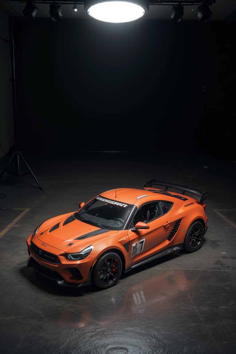 Realistic 8K rendering, (RC car:1.1), Simple studio background, Studio lighting for a cinematic look, Dynamic and photo-realistic, Capturing the RC car in real-life detail.