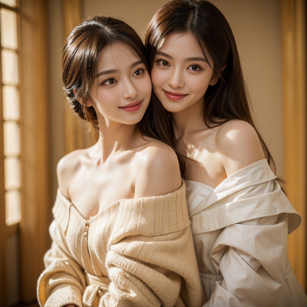 8k, highest quality, ultra details, masterpiece, photorealistic, raw photo, 1girl, long hair, blouse, light smile, detailed skin, pore, off-shoulder, low key, elegant ballroom ambiance.