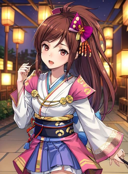 best quality, (masterpiece),(ultra-detailed), (high quality), (high resolution), <lora:add_detail:0.5>,  <lora:oichi:0.7>,oichi, brown hair, japanese clothes, long hair, hair ornament, bow, ponytail, kimono, hair bow