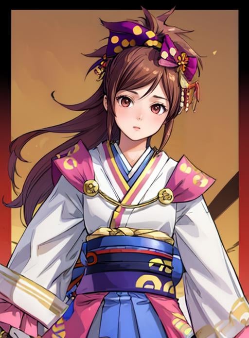 best quality, (masterpiece),(ultra-detailed), (high quality), (high resolution), <lora:add_detail:0.5>,  <lora:oichi:0.7>,oichi, brown hair, japanese clothes, long hair, hair ornament, bow, ponytail, kimono, hair bow