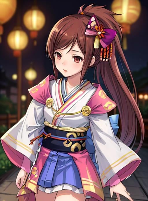 best quality, (masterpiece),(ultra-detailed), (high quality), (high resolution), <lora:add_detail:0.5>,  <lora:oichi:0.7>,oichi, brown hair, japanese clothes, long hair, hair ornament, bow, ponytail, kimono, hair bow