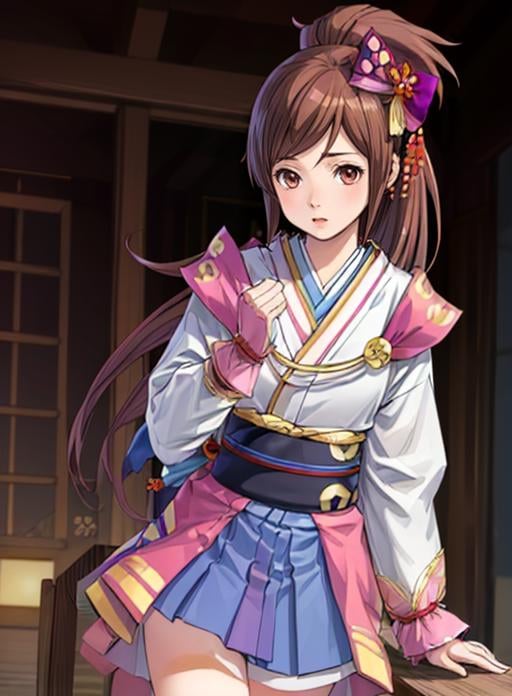 best quality, (masterpiece),(ultra-detailed), (high quality), (high resolution), <lora:add_detail:0.5>,  <lora:oichi:0.7>,oichi, brown hair, japanese clothes, long hair, hair ornament, bow, ponytail, kimono, hair bow