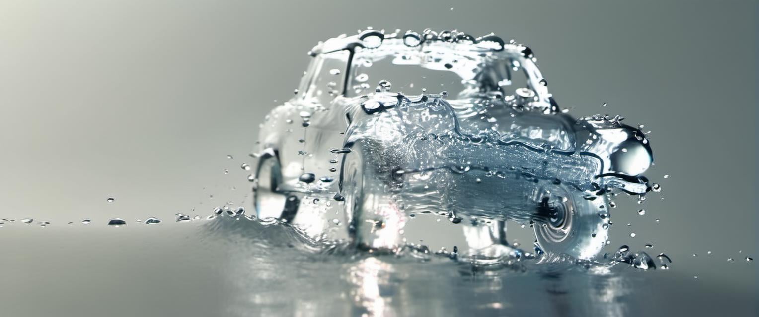 <lora:Aether_Aqua_v1_SDXL_LoRA:1.1> a profile photo of a car made of transparent water, city road, water drops, cinematic