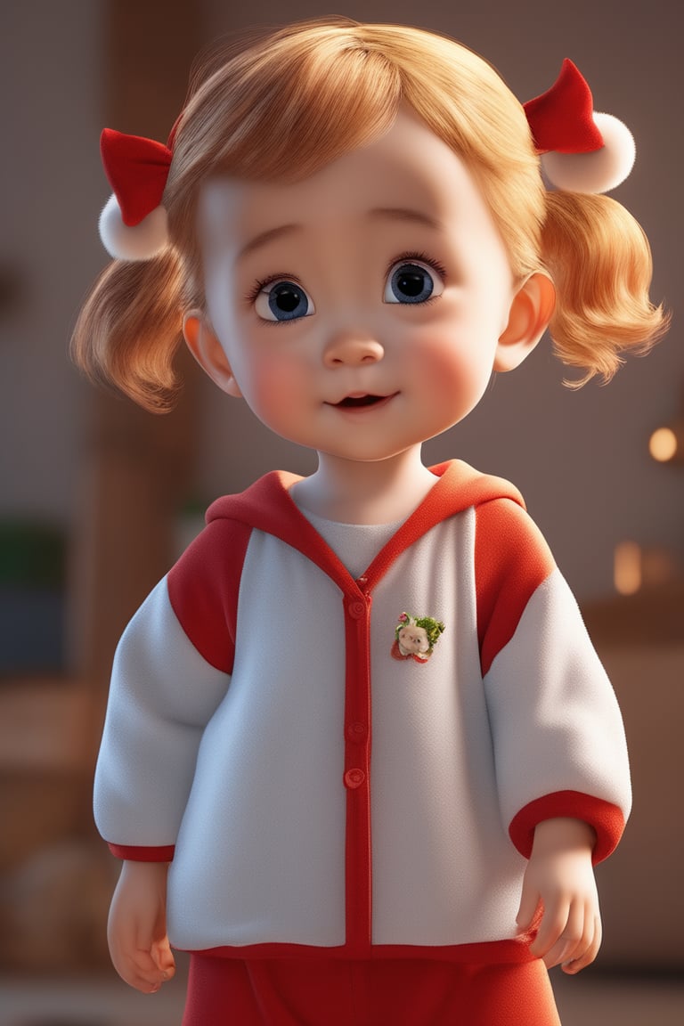 (masterpiece), (best quality), (ultra-detailed), (full body:1.4), Super cute, Baby, Pixar, Baby Santa in pyjama, Big bright eyes, Fluffy, Smile, Delicate and fine,  Incredibly high detailed, Pixar style, Bright color palette, Natural light, Simple background with pure color, Octane render, Trending on Artstation, Gorgeous, Ultra wide angle, 8k, HD, Realistic,Enhanced All