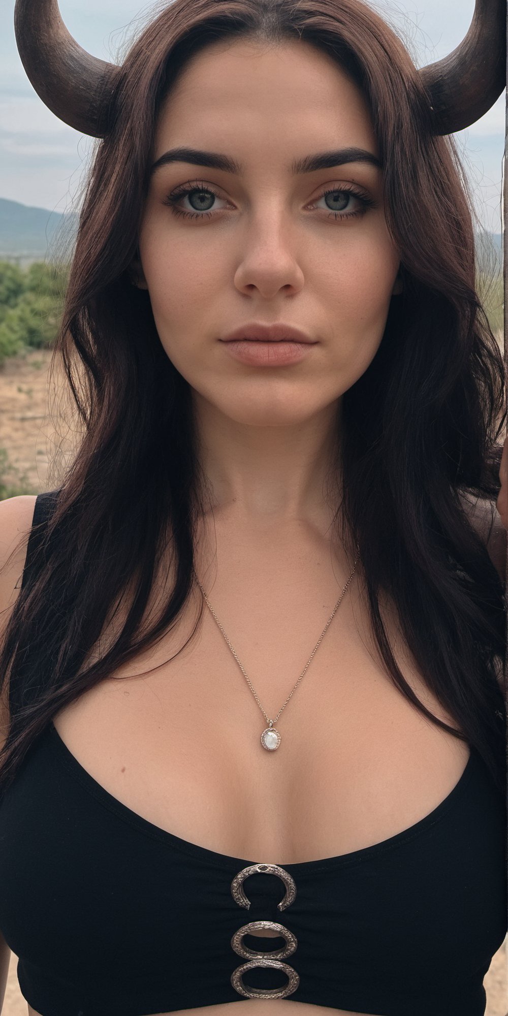 (Highest Quality, 4k, masterpiece, Amazing Details:1.1), inst4 style, wide shot, full body, girl named azra, turkish beauty,  submissive demon girl, (demon horns, small acne pimples, moles, and marks:1.5), big sagging breast despite her fit body figure, Shallow Depth of Field, E671, lens 50mm f/2.0, high detailed skin, detailed skin, detailed hands and fingers, detailed mystical face, (detailed brown eyes), (detailed facial features), beautiful and clear eyes, detailed eye pupil), polaroid,film, graininess, super detail, shot by Fujifilm XT-4<lora:influencer3.9:0.85>