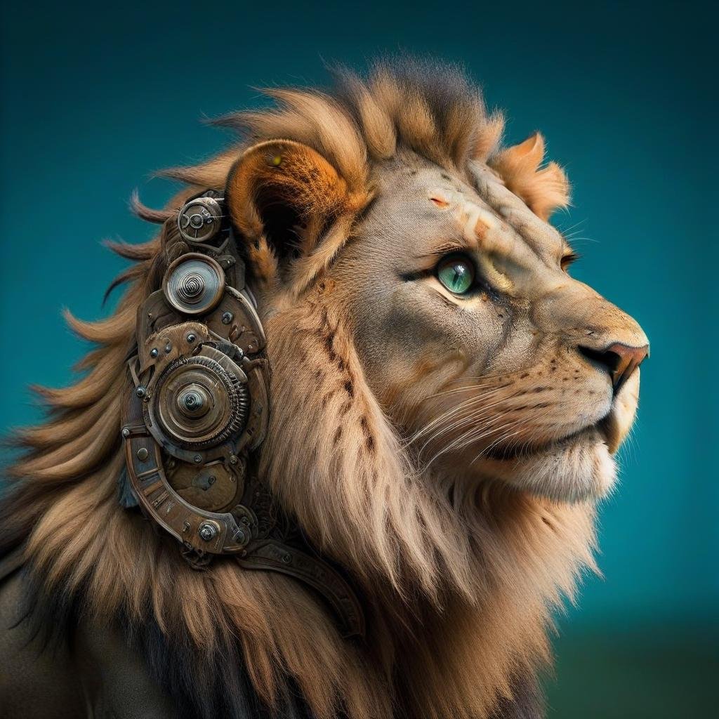 a ste4mpunk lion, <lora:ste4mpunk:1>