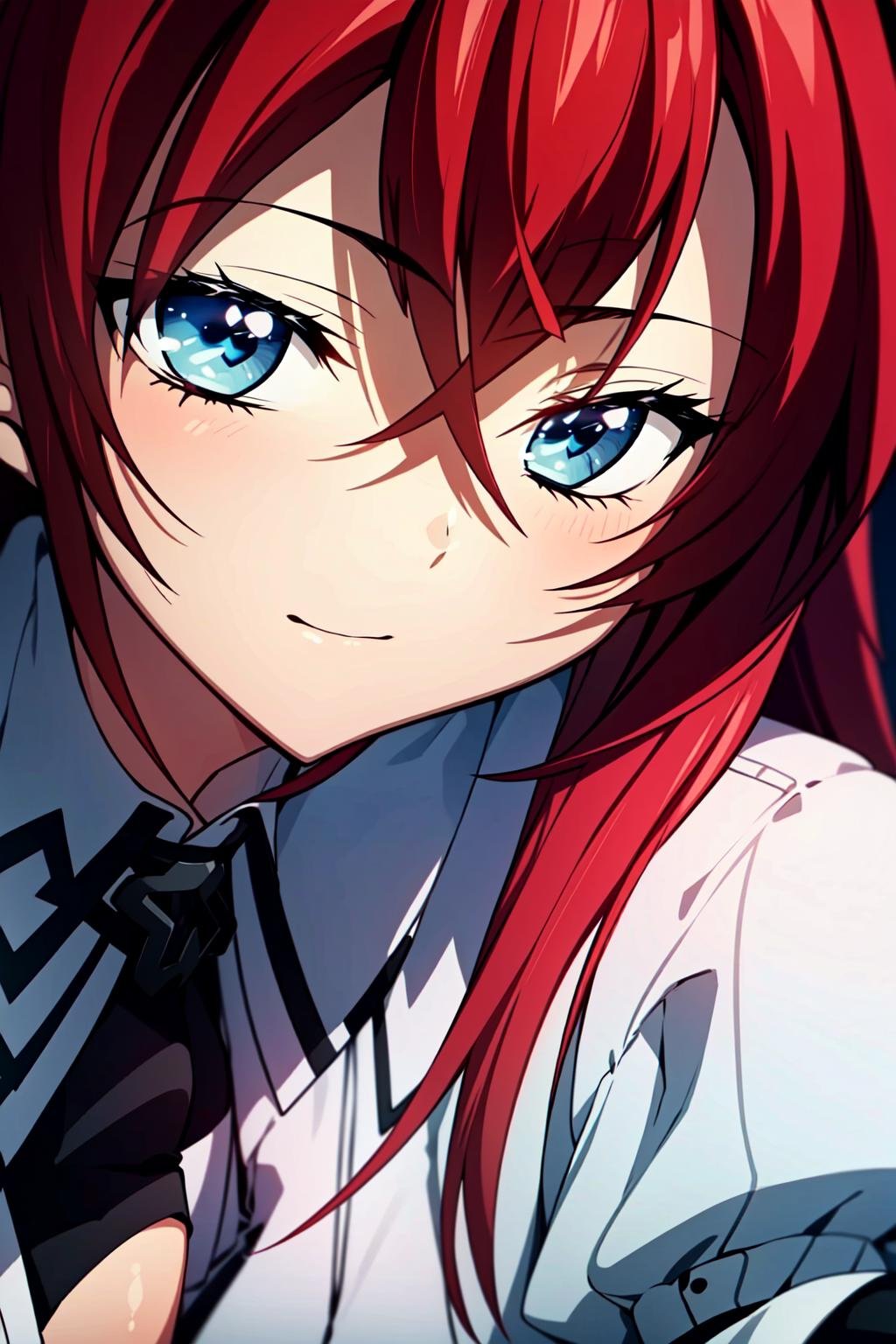 (extremely detailed CG unity 8k wallpaper),(masterpiece),(best quality),(ultra-detailed),(best illustration),(best shadow),(absurdres),(detailed background), <lora:OGT_Rias_Gremory-v1:1> Rias Gremory, red hair, 1girl, solo, blue eyes, long hair, close-up, alluring