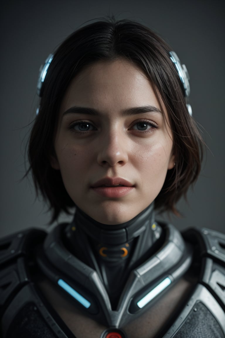 (highres, masterpiece:1.2), ultra-detailed, realistic, physically-based rendering, cyborg woman, electronic systems on-head humanoids, with a detailed brain that you can see, cranial mechanical parts representation, female face, beautiful detailed eyes, beautiful detailed lips, muscle wire, flesh-colored skin, metallic elements, digital interface, glowing circuitry, advanced sensors, high-tech prosthetics, seamless integration, artificial intelligence, technological enhancements, wearable technology, modern aesthetics, bionic enhancements, advanced biotechnology, sleek and futuristic design, blending of human and machine, symbolic representation of human evolution, harmonious coexistence of organic and synthetic components, vivid colors, dynamic lighting