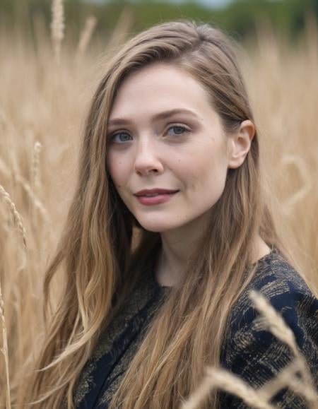 RAW candid cinema, (ohwx woman) <lora:olsen_lora_sdxl_v1-000009:1> portrait in a field, 16mm, ((remarkable color)), (ultra realistic)