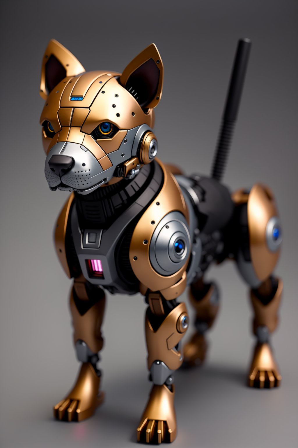 cyborg,  perfect exposure,  colorful,  masterpiece,  (cute:1.1),  dog animal mecha,  metal surface,  realistic,  raw photo,  very detailed,  detailed skin texture,<lora:EMS-105564-EMS:0.700000>