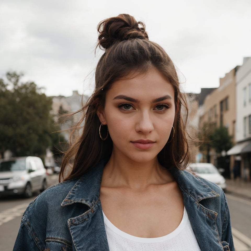 (best quality, ultra-detailed, realistic:1.37), professional, beautiful detailed eyes, beautiful detailed lips, detailed facial features, natural skin tones, perfect skin texture, delicate facial expressions, image in high resolution, (Janette), 18yo, (a stylish Afrikaner girl), showcases her impeccable fashion sense in a trendy street style look. Dressed in a fashionable ensemble that combines elements of modern and traditional Afrikaner fashion, she exudes confidence as she poses in an urban setting. The high-resolution image captures the intricate details of Janette's eyes, lips, and facial features, emphasizing her unique style and fashion-forward attitude.