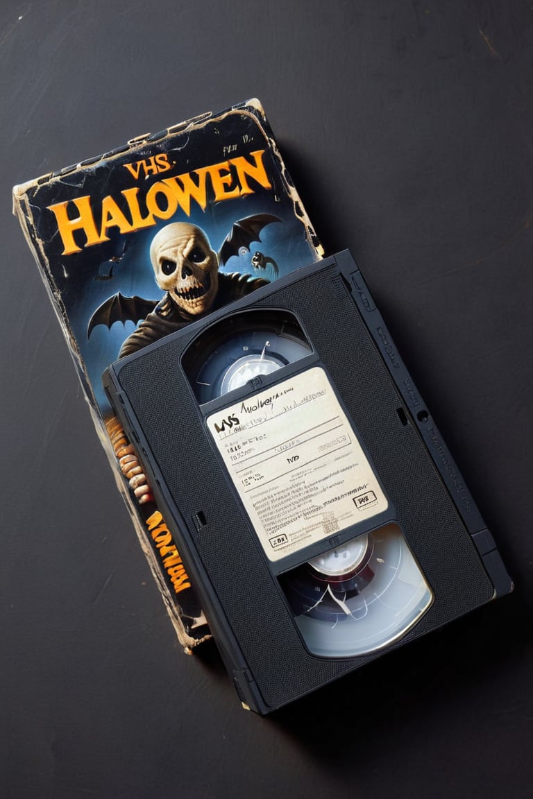  vhs tape, a movie called "Halloween" - A spooky adventure.
