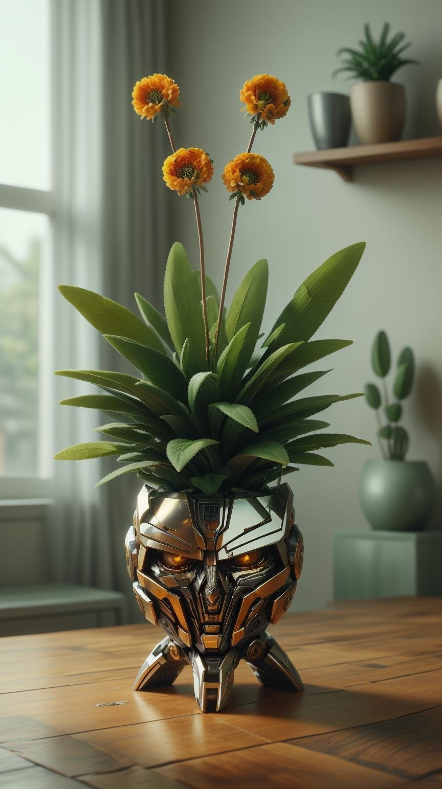 <lora:TransformersStyle:1.0> TransformersStyle Amber, Sage, Flowerpot